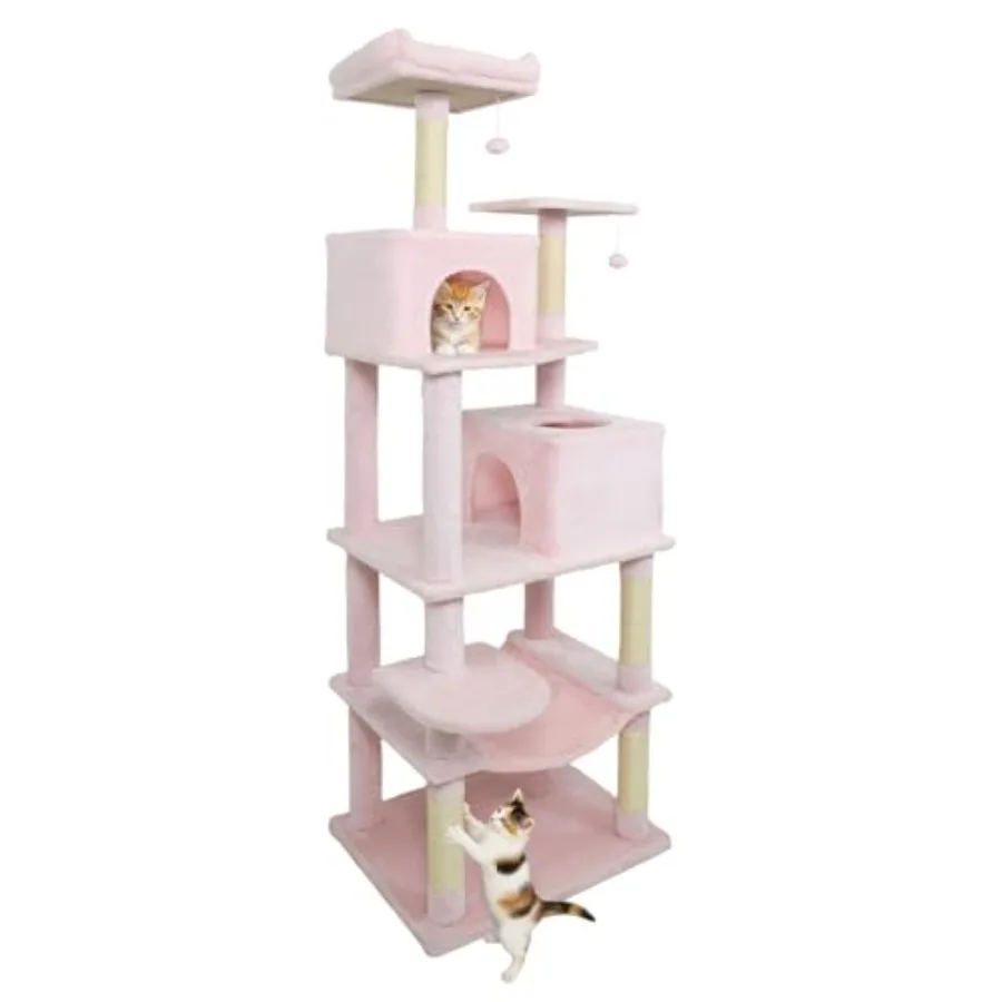 75 Inch Extra Tall Cat Tree for Indoor Cats with Sisal Scratching Post Padded Top Perch Dual Condos Hammock 2 Dangling Balls Pl
75 Inch Extra Tall Cat Tree for Indoor Cats with Sisal Scratching Post Padded Top Perch Dual Condos Hammock 2 Dangling Balls Pl