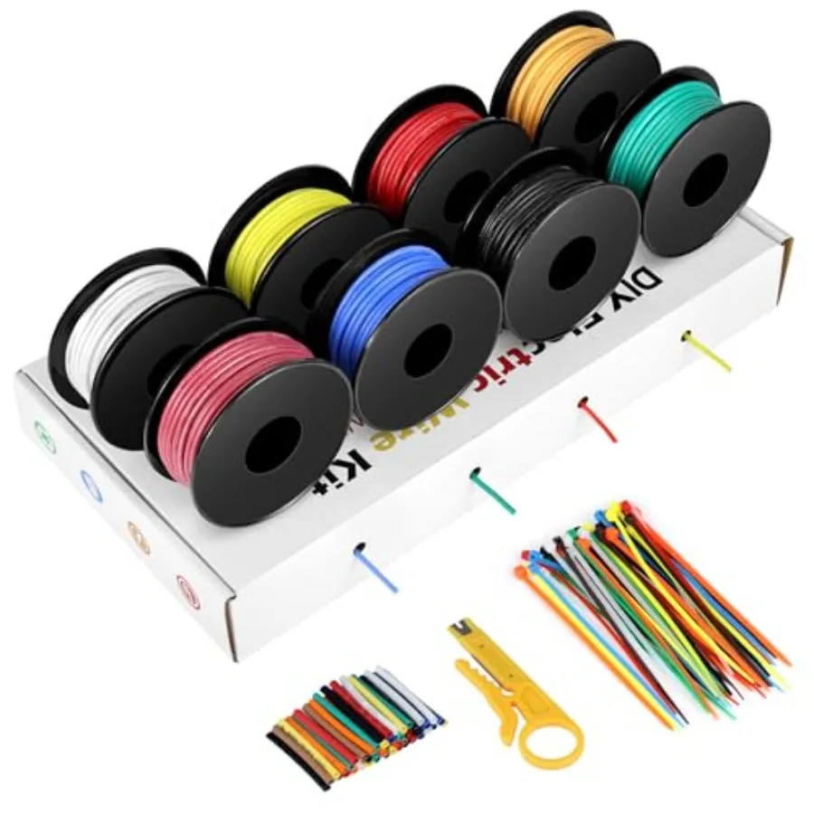 18 Gauge Stranded Wire Kit 8 Colors Each 30Feet 18 AWG Silicone Electrical Wire Flexible Tinned Copper Hook Up Wire Kit for DIY
18 Gauge Stranded Wire Kit 8 Colors Each 30Feet 18 AWG Silicone Electrical Wire Flexible Tinned Copper Hook Up Wire Kit for DIY