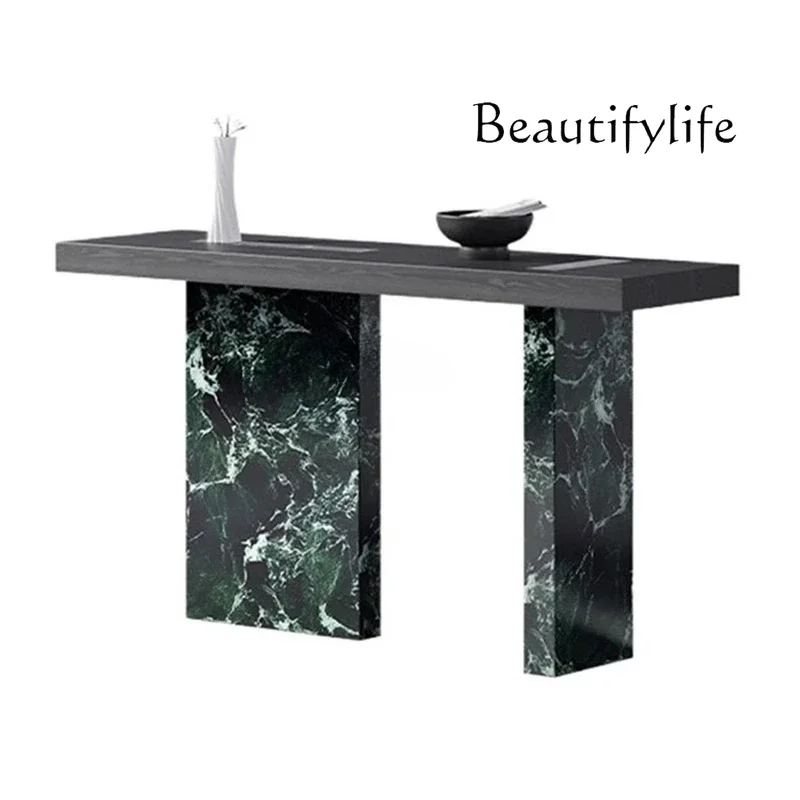 Modern light luxury high-end rock slab entrance table decorative cabinet sales office model solid wood entrance platform
Modern light luxury high-end rock slab entrance table decorative cabinet sales office model solid wood entrance platform