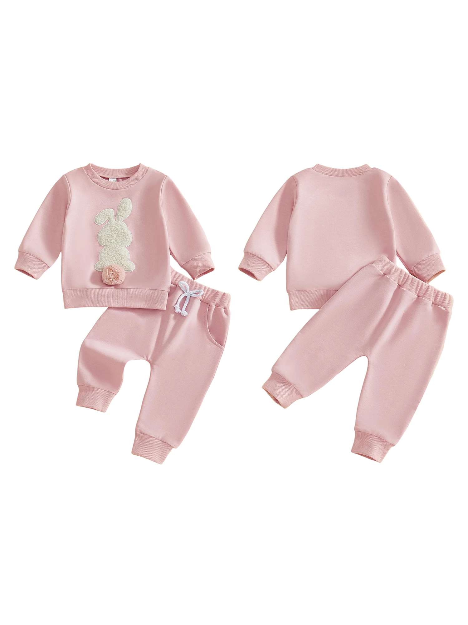 Adorable Baby Girl Boy Easter Outfit with Long Sleeve Crew Neck Bunny Embroidery Sweatshirt and Elastic Waist Pants Set for
Adorable Baby Girl Boy Easter Outfit with Long Sleeve Crew Neck Bunny Embroidery Sweatshirt and Elastic Waist Pants Set for