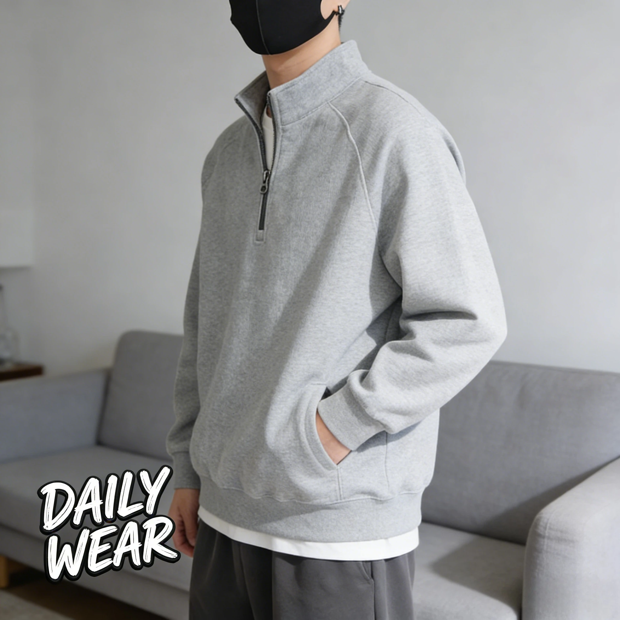 High Grade Half Zip Sweatshirt Mens Spring Autumn New Loose Trendy Brand Pullover Stand Collar Base Layer Top Wear Streetwear
High Grade Half Zip Sweatshirt Mens Spring Autumn New Loose Trendy Brand Pullover Stand Collar Base Layer Top Wear Streetwear