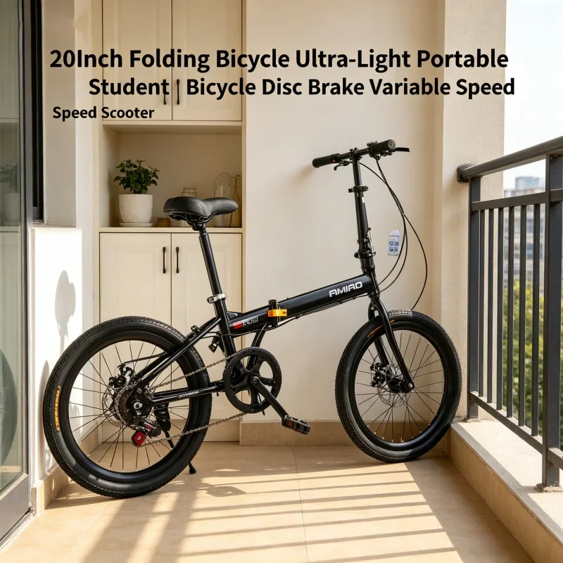 20Inch Ultra-Light Folding Bicycle Portable 7-Speed Disc Brake Commuter Bike for Students And Adults Variable Speed for Daily C
20Inch Ultra-Light Folding Bicycle Portable 7-Speed Disc Brake Commuter Bike for Students And Adults Variable Speed for Daily C