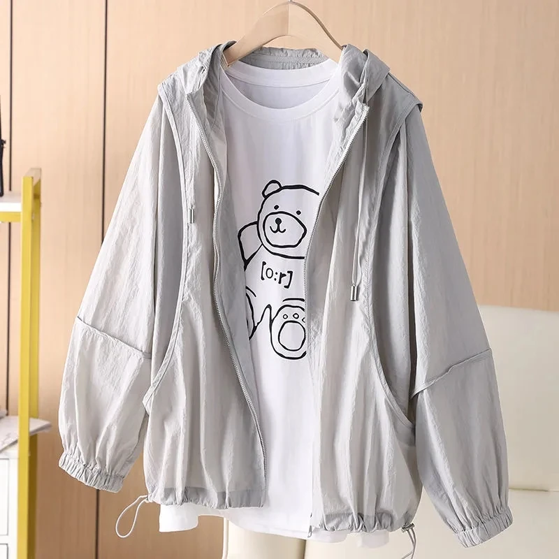 New Women Hooded Casual Sun Protection Clothing Tops Coat Summer Versatile Female Loose Fit Hooded Casual Sun Protection Jacket
New Women Hooded Casual Sun Protection Clothing Tops Coat Summer Versatile Female Loose Fit Hooded Casual Sun Protection Jacket