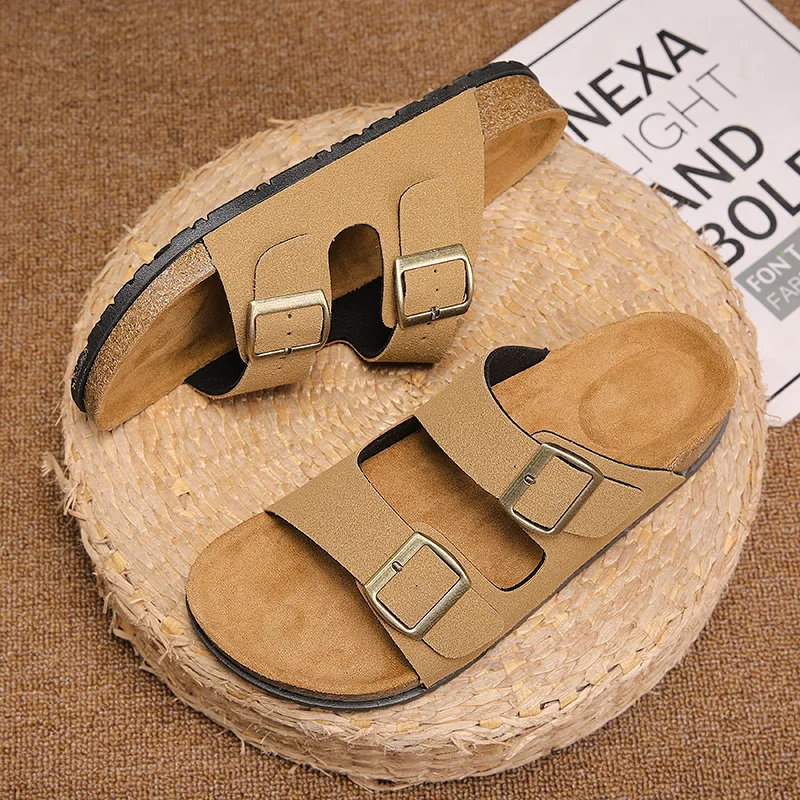 Men Slip On Cork Sandals Clogs Slide Slippers With Double Buckles Suede Leather Comfort Footbed Classics Health Soles Summer
Men Slip On Cork Sandals Clogs Slide Slippers With Double Buckles Suede Leather Comfort Footbed Classics Health Soles Summer