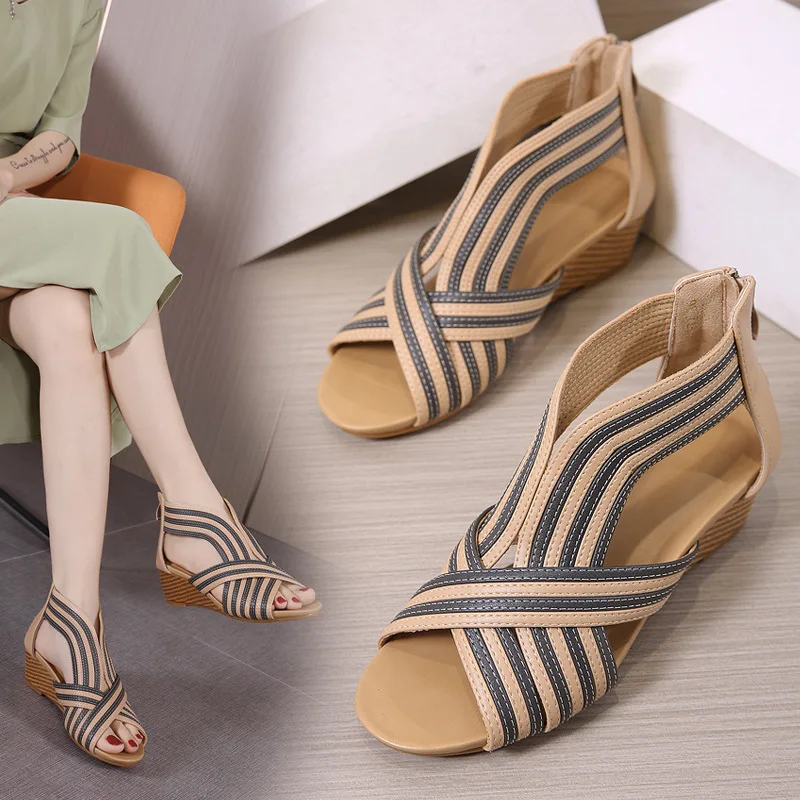 42 Size Retro Roman Women's Sandals Comfort Wedge Heel Soft Sole Woman's Shoes Non-slip Lightweight Slippers Sandalias De Mujer
42 Size Retro Roman Women's Sandals Comfort Wedge Heel Soft Sole Woman's Shoes Non-slip Lightweight Slippers Sandalias De Mujer