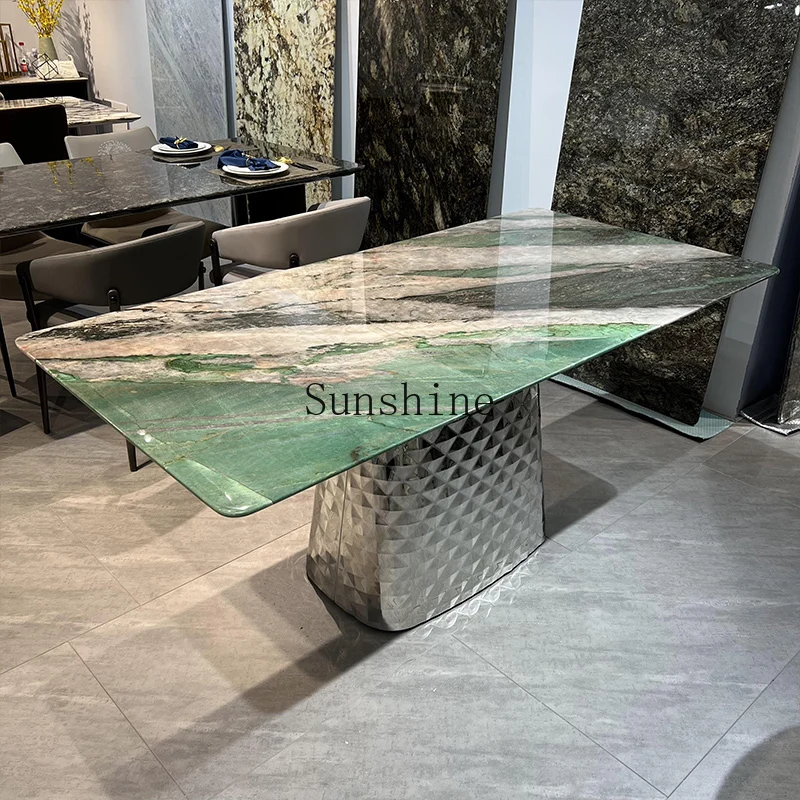 Luxury stone dining table Italian high-end household rectangular natural marble dining table
Luxury stone dining table Italian high-end household rectangular natural marble dining table