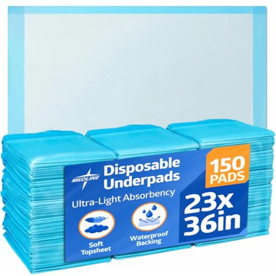 Medline Disposable Chucks Pads 23 x 36 inches Pack of 150 Ultra-Light Absorbency Pee Pads for Surface Protection Disposable Dia
Medline Disposable Chucks Pads 23 x 36 inches Pack of 150 Ultra-Light Absorbency Pee Pads for Surface Protection Disposable Dia