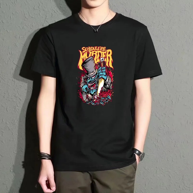 Men's Black Round-Neck Short-Sleeved T-Shirt, Personalized Cartoon Print Loose Top, Street Fashion Casual Versatile Item, Comfortable and Breathable for Everyday Outings
Men's Black Round-Neck Short-Sleeved T-Shirt, Personalized Cartoon Print Loose Top, Street Fashion Casual Versatile Item, Comfortable and Breathable for Everyday Outings