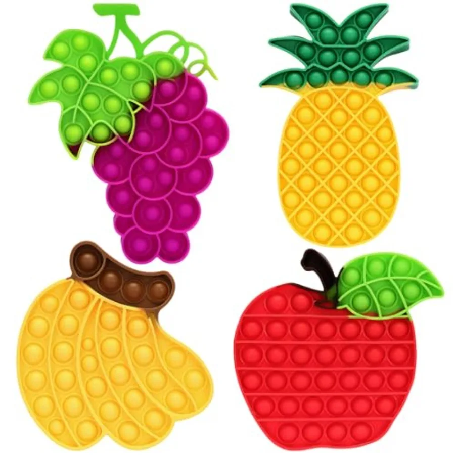 4 PCS Fruit Fidget Push, Silicone Push Bubble Fidget Sensory, Anxiety Relief Squeeze Objects for Adults Classroom Party Favor -
4 PCS Fruit Fidget Push, Silicone Push Bubble Fidget Sensory, Anxiety Relief Squeeze Objects for Adults Classroom Party Favor -