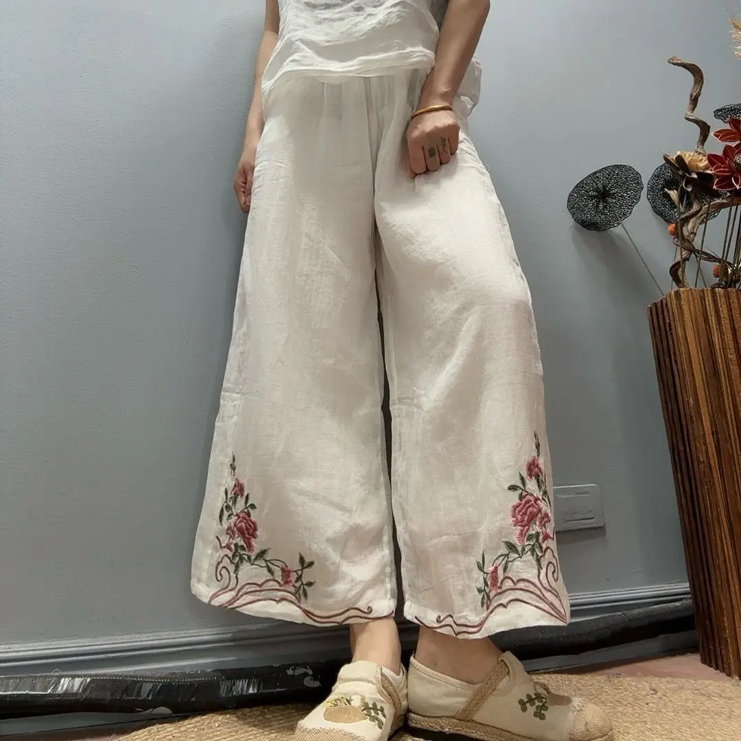 plus Size Cotton Linen Drapey Wide Leg Pants Casual Thin Nine Points Harlan Summer New Style Women's High Waist Flared Leggings
plus Size Cotton Linen Drapey Wide Leg Pants Casual Thin Nine Points Harlan Summer New Style Women's High Waist Flared Leggings