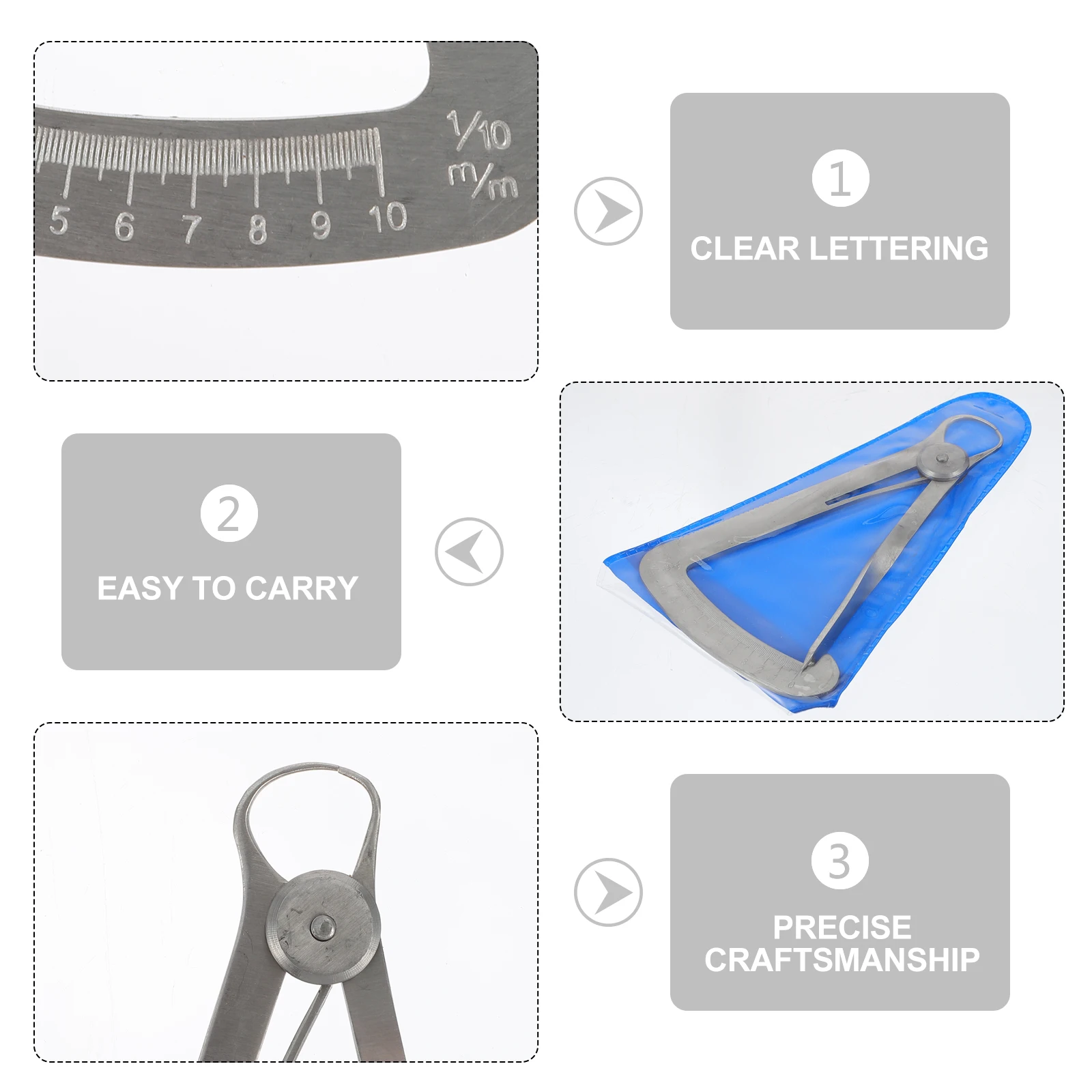 Stainless Steel Wax Caliper 1-10mm Measuring Tool for Jewelers Craftsmen Dental Labs Inner Crown Thickness Meter Gauge
Stainless Steel Wax Caliper 1-10mm Measuring Tool for Jewelers Craftsmen Dental Labs Inner Crown Thickness Meter Gauge