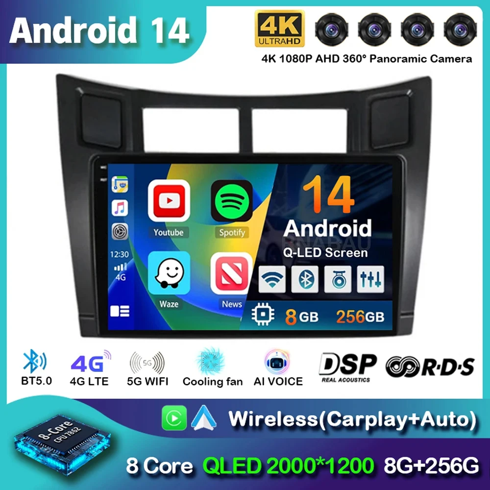 Android 14 Carplay для Toyota Yaris 2005 2006 2007 2008 2009 2010-2012 автомобильный радиоприемник, мультимедийный плеер, GPS 2Din стерео головное устройство DSP
Android 14 Carplay для Toyota Yaris 2005 2006 2007 2008 2009 2010-2012 автомобильный радиоприемник, мультимедийный плеер, GPS 2Din стерео головное устройство DSP