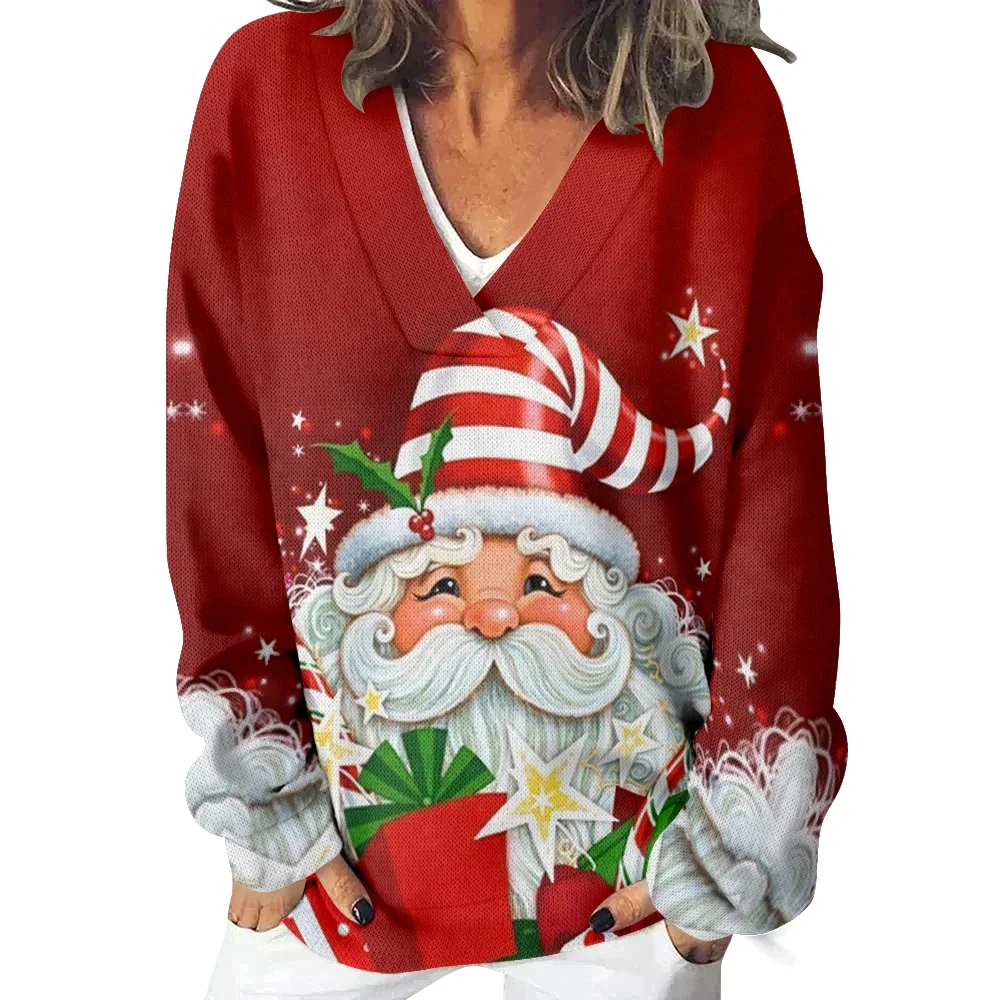 Kawaii Santa Claus Print V-neck Casual Sweatshirt Women Winter Classic Hoodie Harajuku Elegent Pullovers Outfit Funny Streetwear
Kawaii Santa Claus Print V-neck Casual Sweatshirt Women Winter Classic Hoodie Harajuku Elegent Pullovers Outfit Funny Streetwear