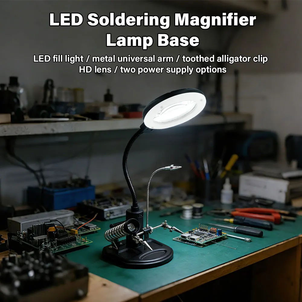 Helping Hands Hand Soldering Tool PCB Holder Metal Arms Welding Workshop Station Helping Desktop Magnifier Soldering
Helping Hands Hand Soldering Tool PCB Holder Metal Arms Welding Workshop Station Helping Desktop Magnifier Soldering