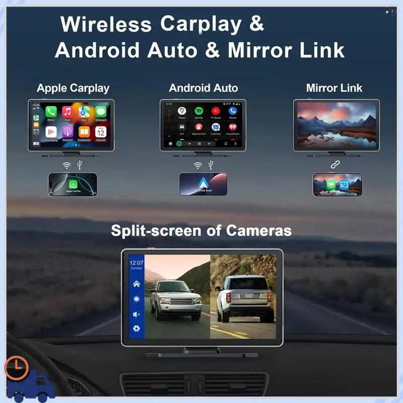 Durable Wireless Carplay Car Stereo, 9 Inch Portable Car Audio With Front Rear 4K+1080P Dual Camera Dash Cam, Carplay Screen
Durable Wireless Carplay Car Stereo, 9 Inch Portable Car Audio With Front Rear 4K+1080P Dual Camera Dash Cam, Carplay Screen