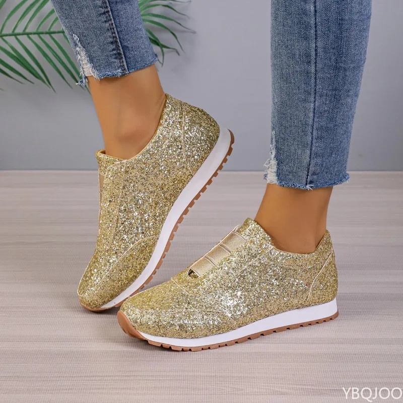 Spring and Autumn Plus Trendy Sequin Casual Women's Single Shoes Versatile and Lightweight Sports Shoes Women's New Styles 2025
Spring and Autumn Plus Trendy Sequin Casual Women's Single Shoes Versatile and Lightweight Sports Shoes Women's New Styles 2025