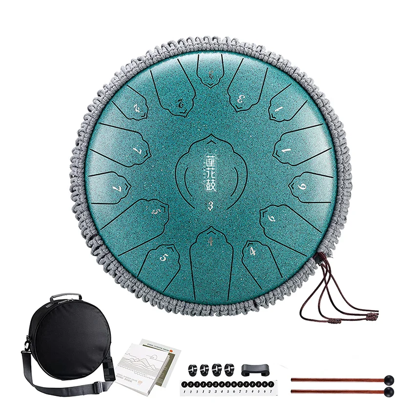 Tongue Drum 13 Inches 15 Notes Small Drum Steel Percussion Drum With Portable Bag Music Sheet Mallets
Tongue Drum 13 Inches 15 Notes Small Drum Steel Percussion Drum With Portable Bag Music Sheet Mallets