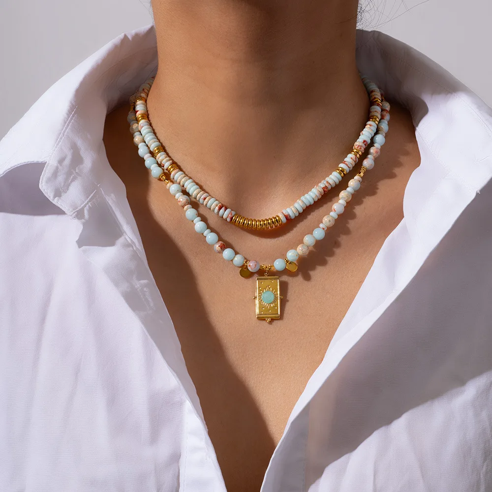 Keen on Necklace Stainless Steel Shoushan Stone Pendant Simple High-end Temperament Women's European American Style
Keen on Necklace Stainless Steel Shoushan Stone Pendant Simple High-end Temperament Women's European American Style