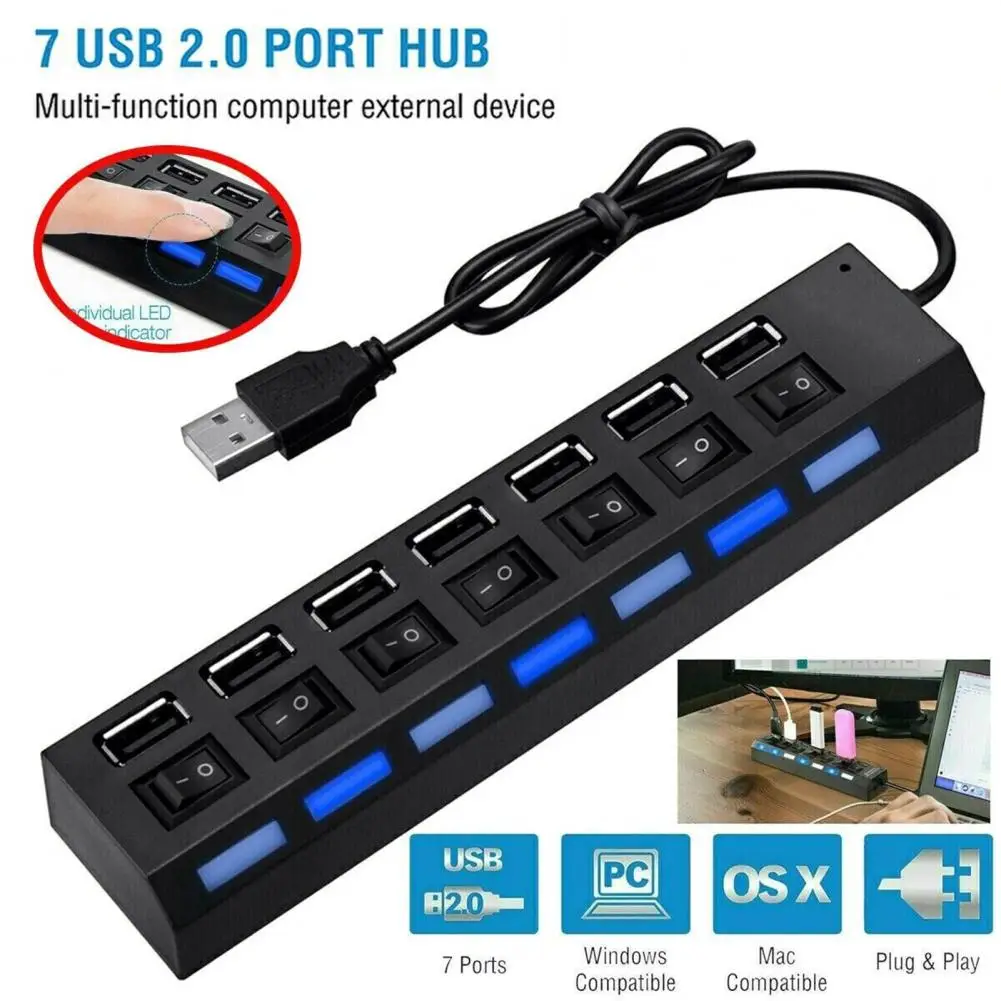 Компактный адаптер-концентратор USB 2.0 с 7-портовым USB-источником Широко совместимый светодиодный высокоскоростной док-станция с USB-разветвителем ВКЛ/ВЫКЛ
Компактный адаптер-концентратор USB 2.0 с 7-портовым USB-источником Широко совместимый светодиодный высокоскоростной док-станция с USB-разветвителем ВКЛ/ВЫКЛ