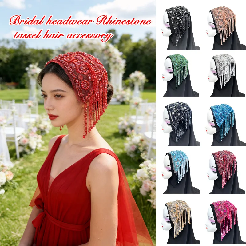 Heavy Industry Rhinestone Crystal Fringe Trim Bridal Headdress Stage Performance Rhinestone Tassel Decoration Hijabs Accessories
Heavy Industry Rhinestone Crystal Fringe Trim Bridal Headdress Stage Performance Rhinestone Tassel Decoration Hijabs Accessories