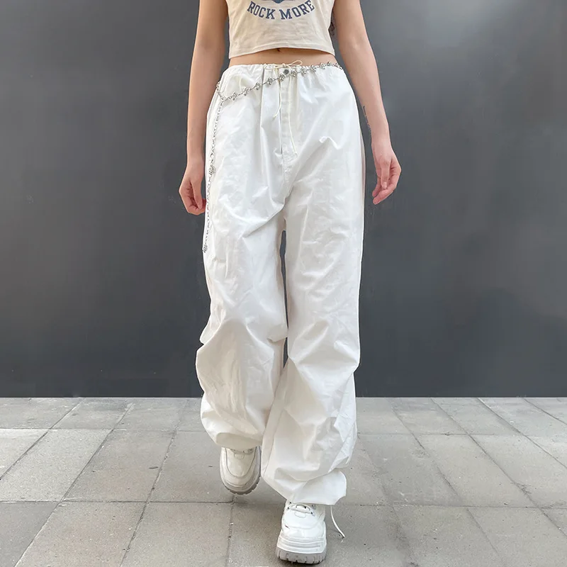 Women Solid Color Cargo Pants with Pockets Woman Tie-Up Elastic Waist Pants Lady Casual Loose Fit Trousers Bottoms Streetwear
Women Solid Color Cargo Pants with Pockets Woman Tie-Up Elastic Waist Pants Lady Casual Loose Fit Trousers Bottoms Streetwear