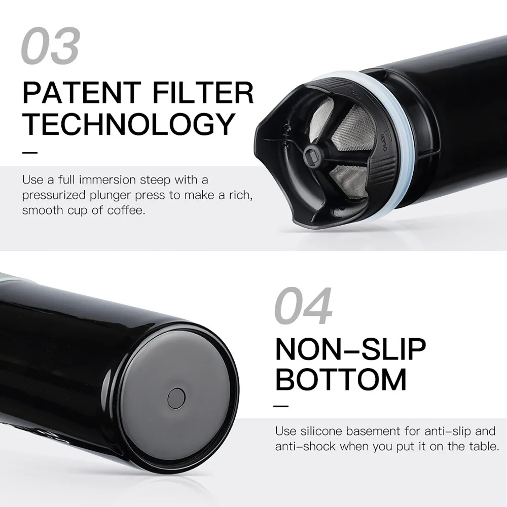 Plastic French Press Coffee Mug Lightweight 350ml Capacity Portable Coffee Maker Black French Press Bottle Daily Use
Plastic French Press Coffee Mug Lightweight 350ml Capacity Portable Coffee Maker Black French Press Bottle Daily Use