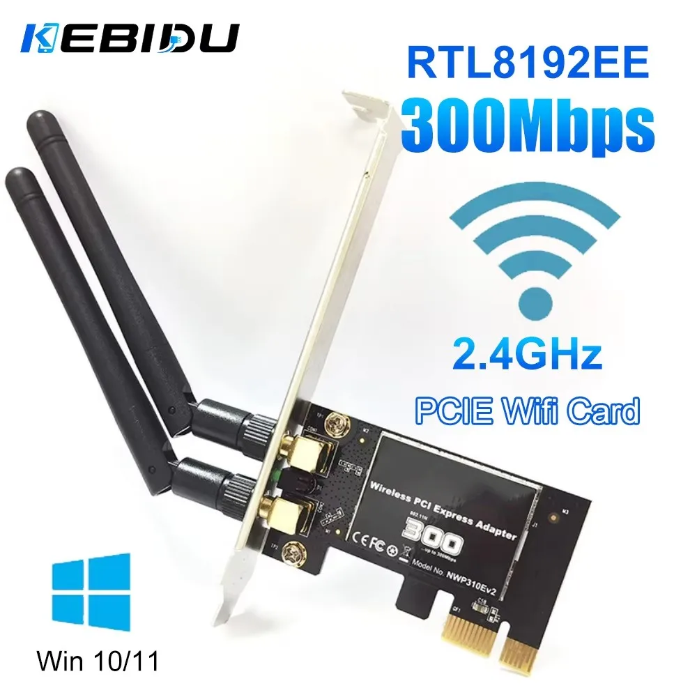 KEBIDU RTL8192 300Mbps PCI Express Wireless Network Card NWP310E 2.4G WiFi Adapter for Desktop PC Windows 11 10 Linux OS
KEBIDU RTL8192 300Mbps PCI Express Wireless Network Card NWP310E 2.4G WiFi Adapter for Desktop PC Windows 11 10 Linux OS