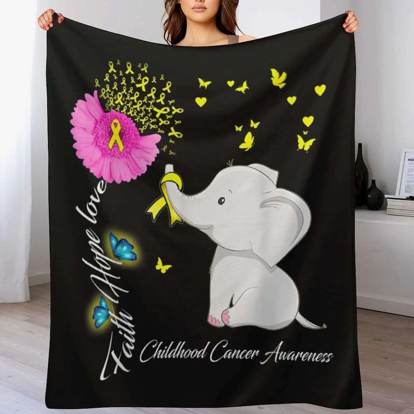 Elephant Faith Hope Love Childhood Cancer Awareness Throw Blanket Quilt Luxury Throw Soft Extra Large Throw Blankets
Elephant Faith Hope Love Childhood Cancer Awareness Throw Blanket Quilt Luxury Throw Soft Extra Large Throw Blankets