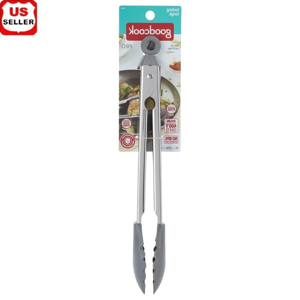 Stainless Steel Locking Tongs with Nylon Tips Non-Stick Heat Safe 11 Inch Cooking Utensil Scalloped Grip Storage Solution
Stainless Steel Locking Tongs with Nylon Tips Non-Stick Heat Safe 11 Inch Cooking Utensil Scalloped Grip Storage Solution