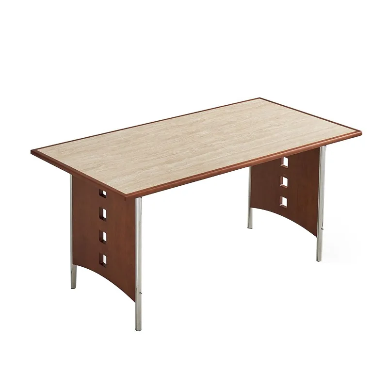 Solid wood French retro rock slab home Nordic simple small apartment dining table and chair combination
Solid wood French retro rock slab home Nordic simple small apartment dining table and chair combination