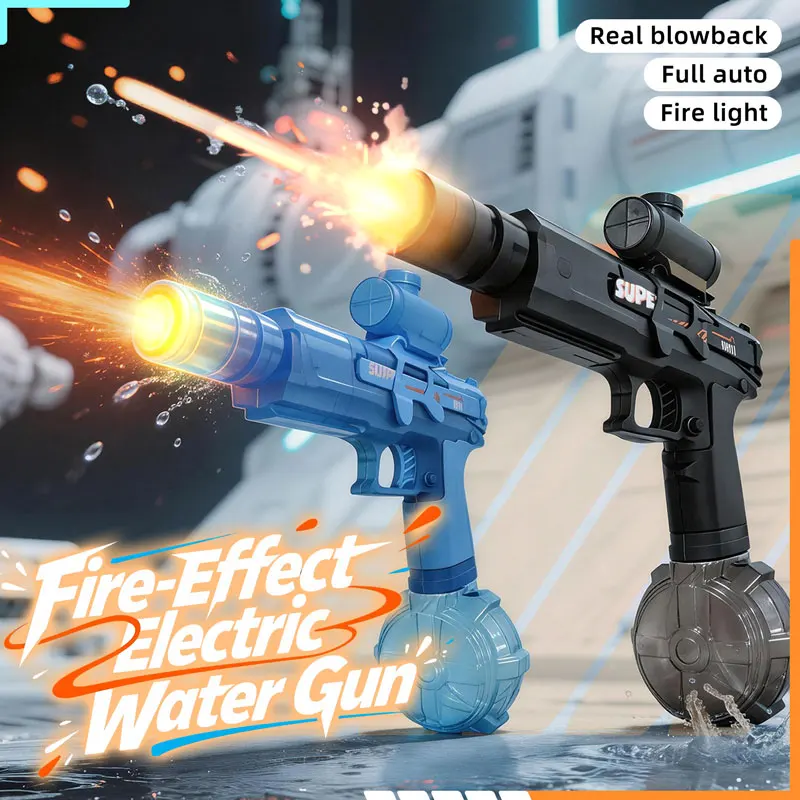 LED Fire Light Electric Water Gun, Full Auto Blowback Water Blaster with Long Range High Speed Summer Pool Beach Water Fight Toy
LED Fire Light Electric Water Gun, Full Auto Blowback Water Blaster with Long Range High Speed Summer Pool Beach Water Fight Toy