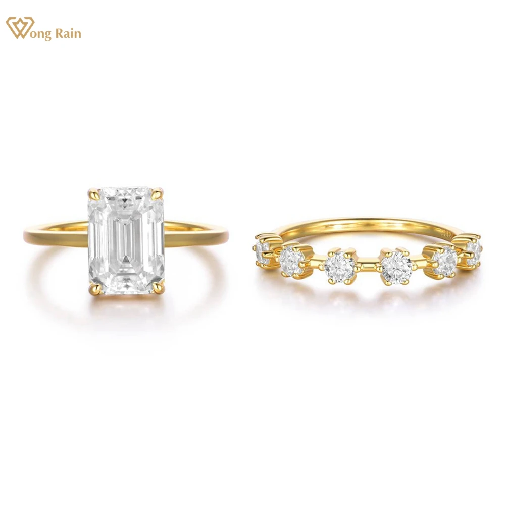 Wong Rain Solid 925 Sterling Silver 3EX VVS1 Emerald Cut 3.5 CT Real Moissanite Diamonds Gems Engagement Ring Sets Fine Jewelry
Wong Rain Solid 925 Sterling Silver 3EX VVS1 Emerald Cut 3.5 CT Real Moissanite Diamonds Gems Engagement Ring Sets Fine Jewelry