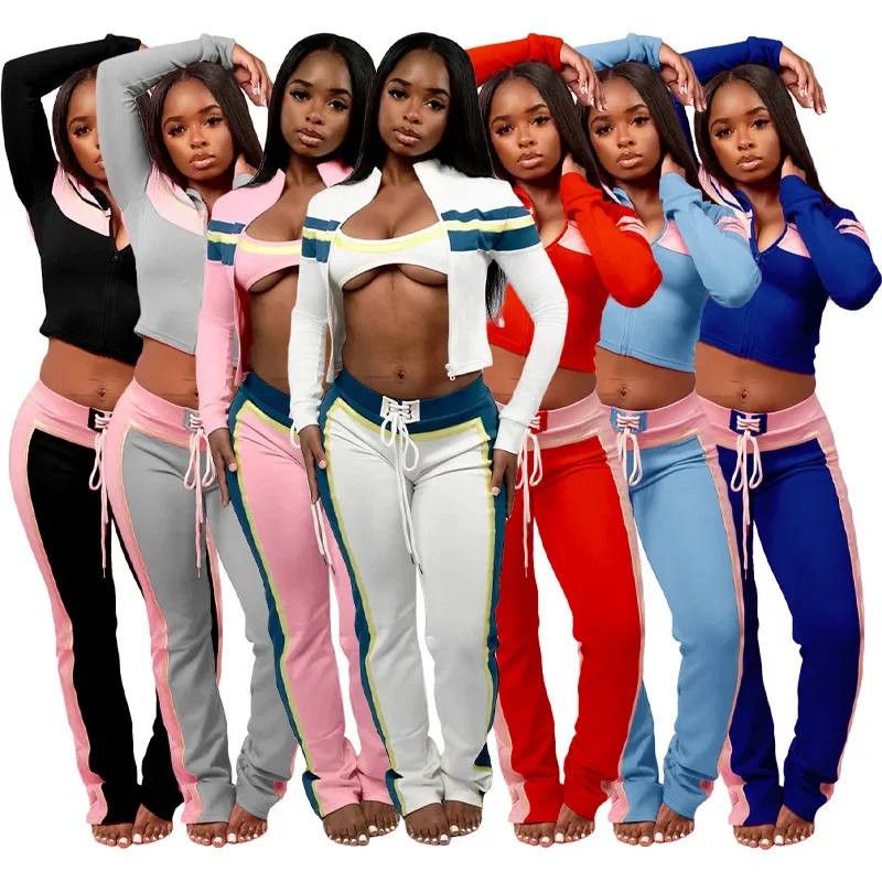 Women Three Pieces Pant Sets Casual Matching Set Spliced Long Sleeve Coat Mini Lenth Slip Straight Pants Office Lady 2025 Autumn
Women Three Pieces Pant Sets Casual Matching Set Spliced Long Sleeve Coat Mini Lenth Slip Straight Pants Office Lady 2025 Autumn