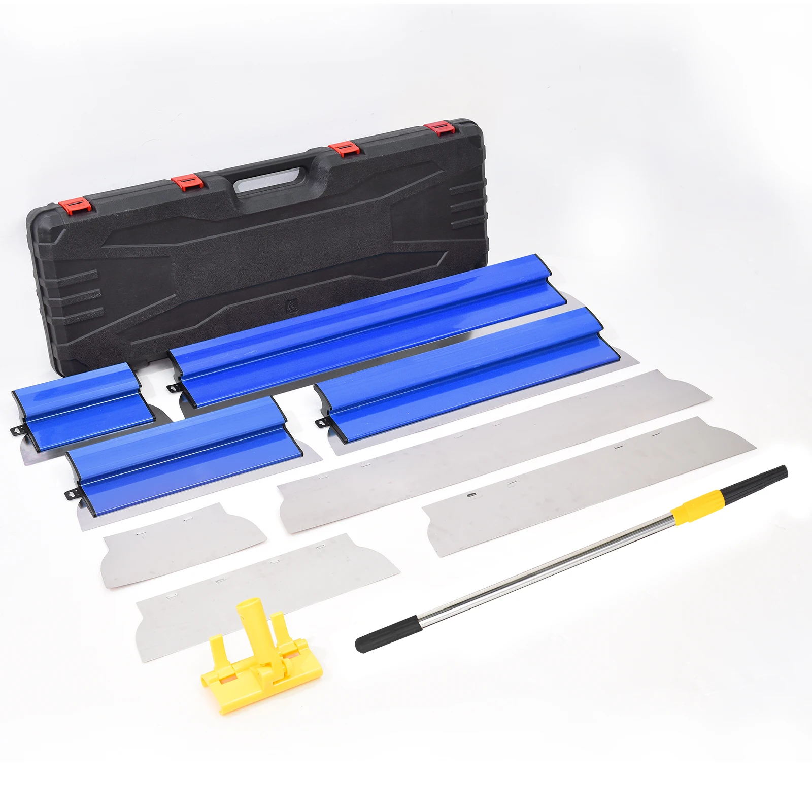 Stainless Steel Drywall Scraper Tool Set,Non-Slip with Extension Handle -Professional Skim Coat & Bucket Scraper for Wall Repair
Stainless Steel Drywall Scraper Tool Set,Non-Slip with Extension Handle -Professional Skim Coat & Bucket Scraper for Wall Repair