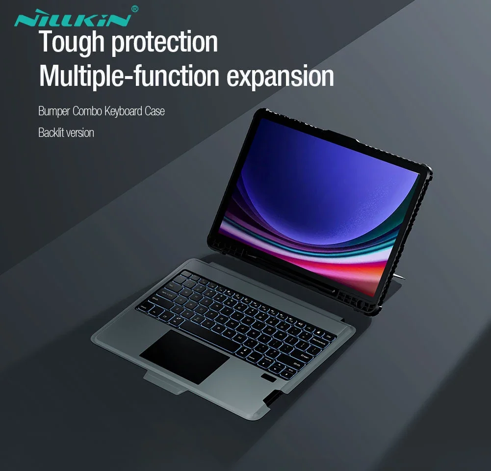 NILLKIN For Samsung Galaxy Tab S9 Plus Case Bluetooth Keyboard Case For Galaxy Tab S9 FE+ Multi-Angle Trackpad Backlit Keyboard
NILLKIN For Samsung Galaxy Tab S9 Plus Case Bluetooth Keyboard Case For Galaxy Tab S9 FE+ Multi-Angle Trackpad Backlit Keyboard