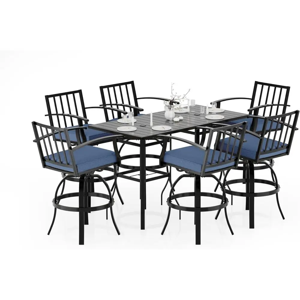 8 Pieces Outdoor Swivel Bar Stools Set,All Weather Metal Patio Bar Table and Chairs Set,Outdoor High Top Bistro Set Bar Height T
8 Pieces Outdoor Swivel Bar Stools Set,All Weather Metal Patio Bar Table and Chairs Set,Outdoor High Top Bistro Set Bar Height T