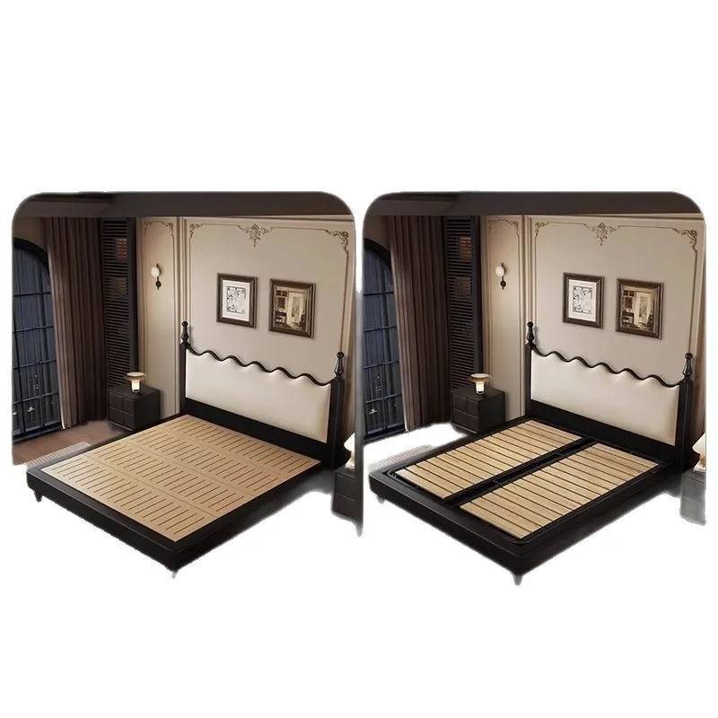 French retro solid wood leather antique master bedroom bed high-end atmosphere
French retro solid wood leather antique master bedroom bed high-end atmosphere