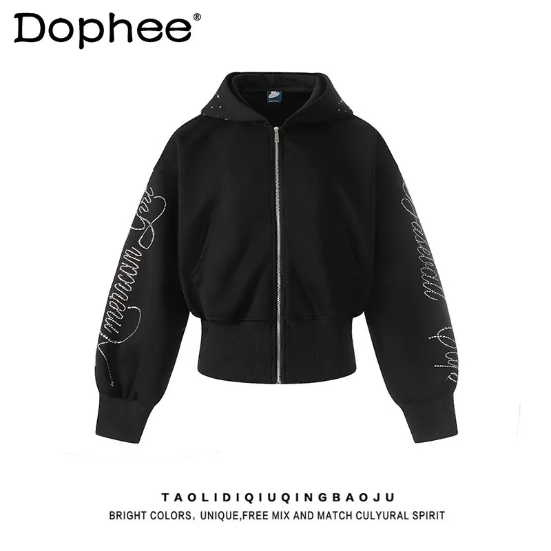 American street style letter rhinestone hooded sweatshirt for women 2026 new waist-cinching versatile zip-up trendy jacket
American street style letter rhinestone hooded sweatshirt for women 2026 new waist-cinching versatile zip-up trendy jacket