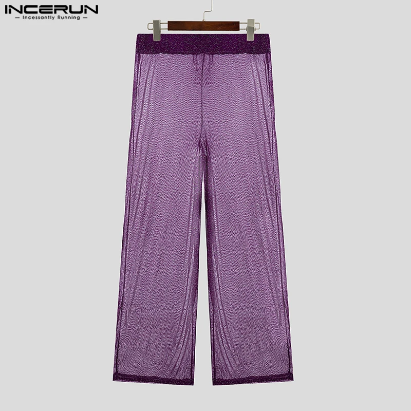 Блестящие мужские повседневные брюки 2024, мужские модные длинные брюки INCERUN с эластичной резинкой на талии, прозрачные широкие брюки, мужские брюки
Блестящие мужские повседневные брюки 2024, мужские модные длинные брюки INCERUN с эластичной резинкой на талии, прозрачные широкие брюки, мужские брюки