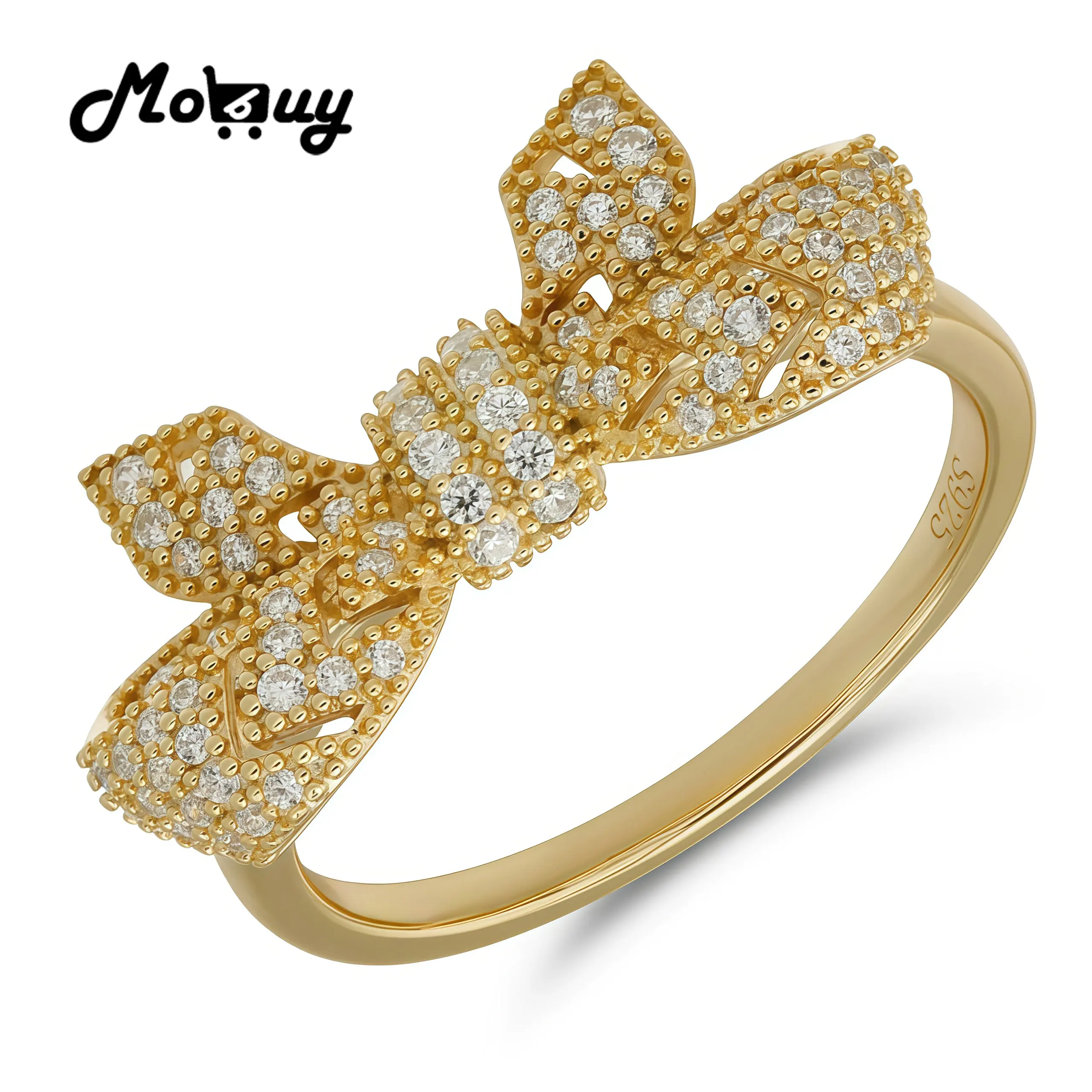 MOBUY Luxury Bowknot Ring For Women Exqusite Ice Out Elegant 925 Sterling Silver Gold Vermeil Anniversary Fine Jewelry Gift
MOBUY Luxury Bowknot Ring For Women Exqusite Ice Out Elegant 925 Sterling Silver Gold Vermeil Anniversary Fine Jewelry Gift