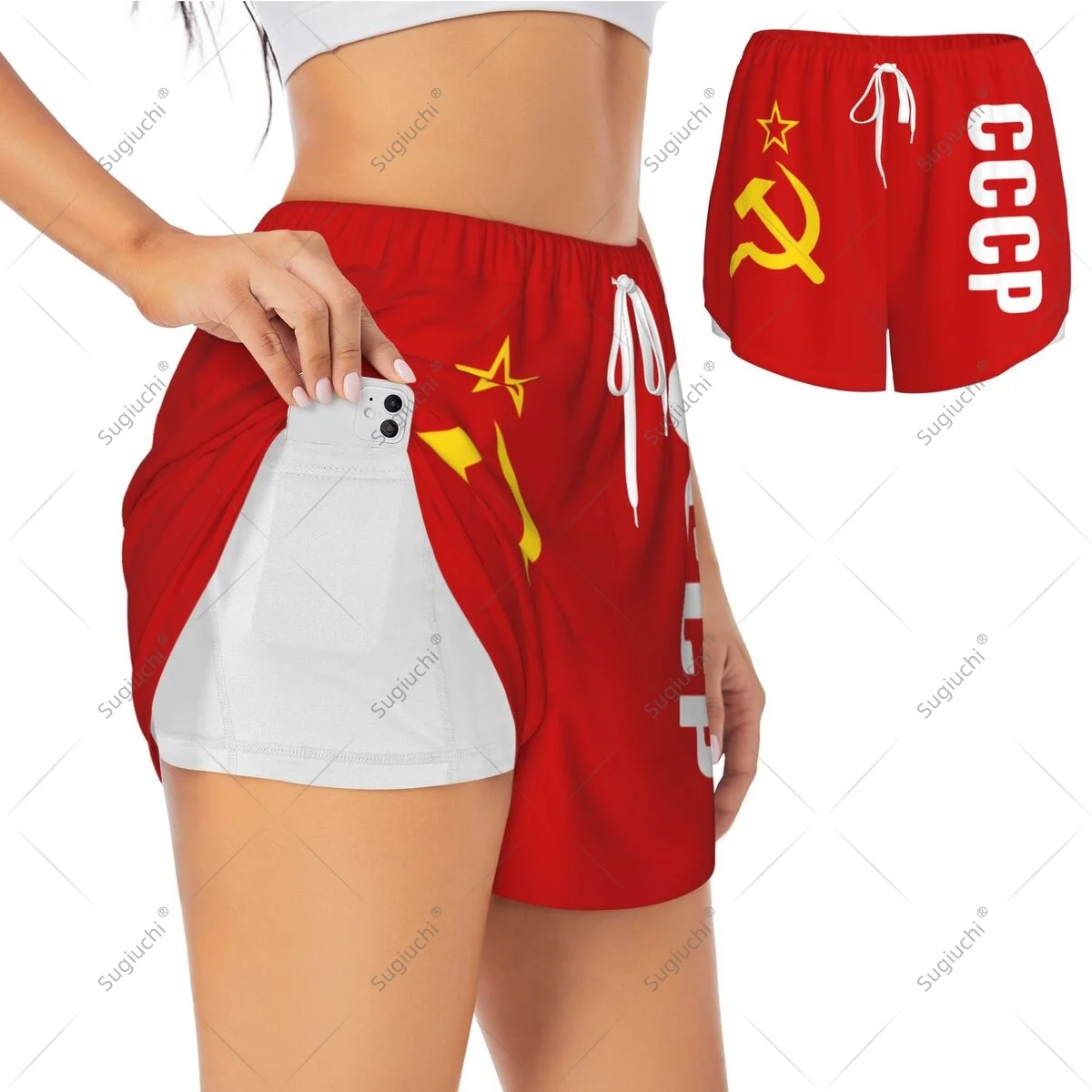 Женские спортивные шорты с флагом СССР для занятий йогой, бегом, пилатесом, фитнесом и другими легкими видами спорта
Женские спортивные шорты с флагом СССР для занятий йогой, бегом, пилатесом, фитнесом и другими легкими видами спорта