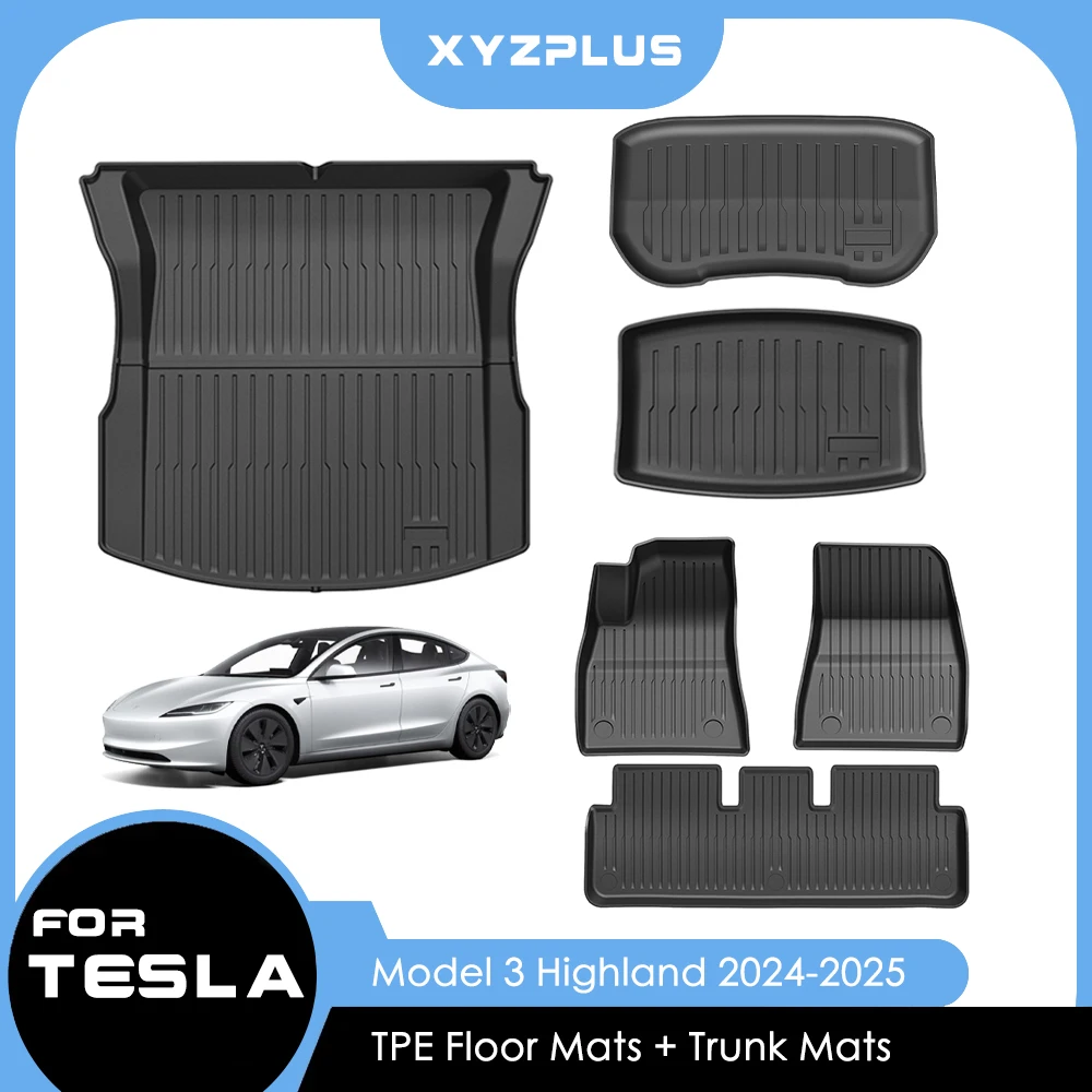 Floor Mats For Tesla Model 3 2024 Highland TPE Waterproof Wear-resistant Luggage Mat Foot Pads Rear Trunk Mats Accessories New
Floor Mats For Tesla Model 3 2024 Highland TPE Waterproof Wear-resistant Luggage Mat Foot Pads Rear Trunk Mats Accessories New