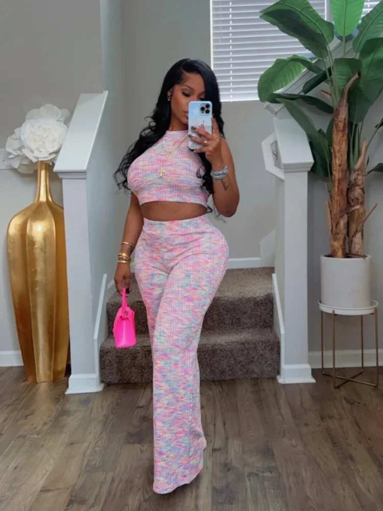 Women's Summer Sleeveless Printed Wide-legged Girly Soft Skinny Waist Thin Self-filtering Pants Two-piece Set
Women's Summer Sleeveless Printed Wide-legged Girly Soft Skinny Waist Thin Self-filtering Pants Two-piece Set