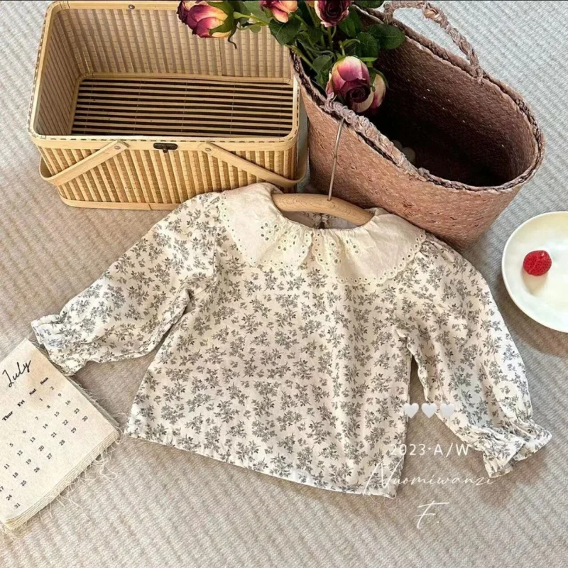 Fashionable Girl Floral Small Shirt Spring and Autumn24New Fashionable Baby Girl Vintage Shirt Top
Fashionable Girl Floral Small Shirt Spring and Autumn24New Fashionable Baby Girl Vintage Shirt Top
