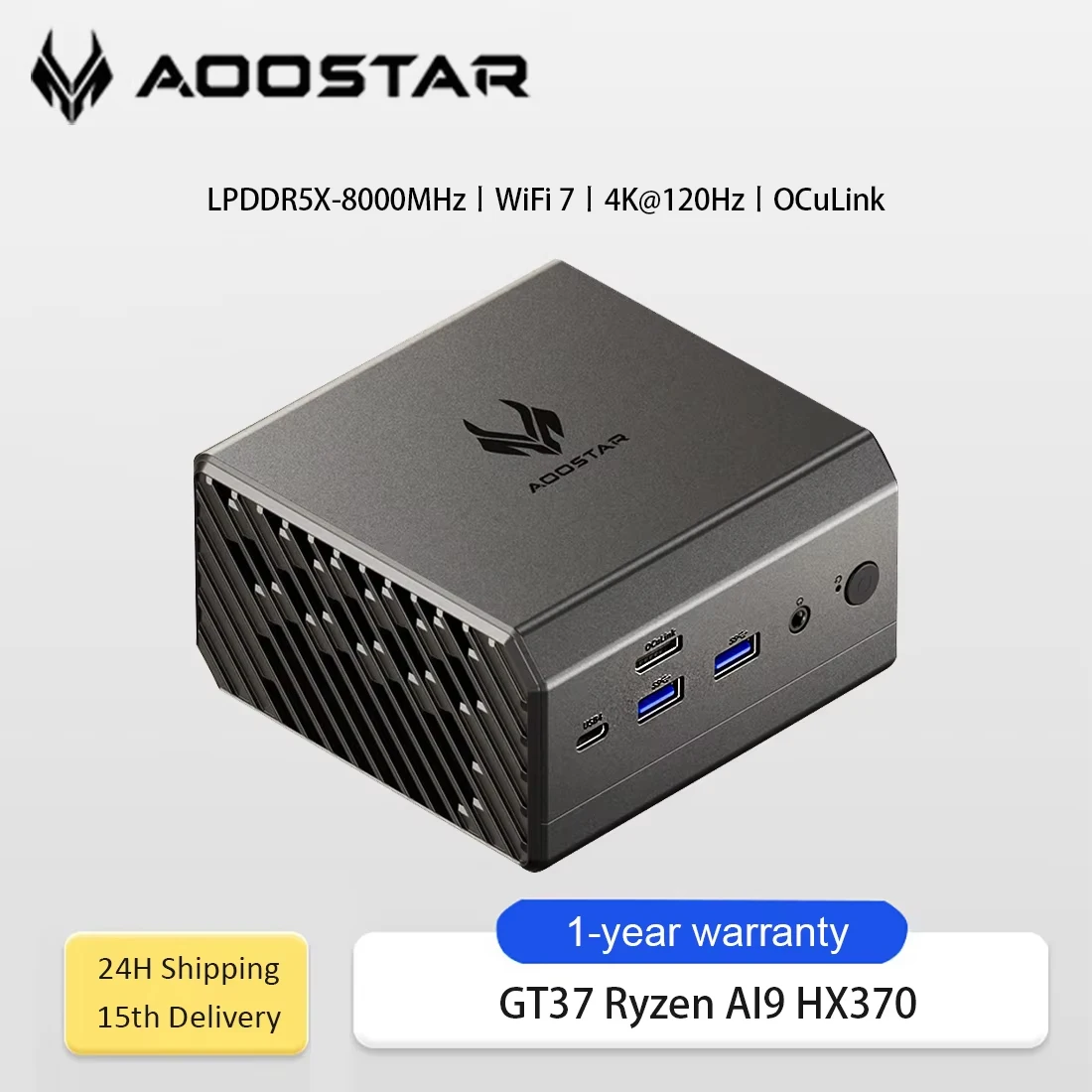 Мини-ПК AOOSTAR GT37 Ryzen ™ AI9 HX370 32 ГБ ОЗУ 1T SSD Radeon 890M WiFi7 OCuLink Тройной 4K 120 Гц Игровой мини-ПК Офисный дизайн AI
Мини-ПК AOOSTAR GT37 Ryzen ™ AI9 HX370 32 ГБ ОЗУ 1T SSD Radeon 890M WiFi7 OCuLink Тройной 4K 120 Гц Игровой мини-ПК Офисный дизайн AI