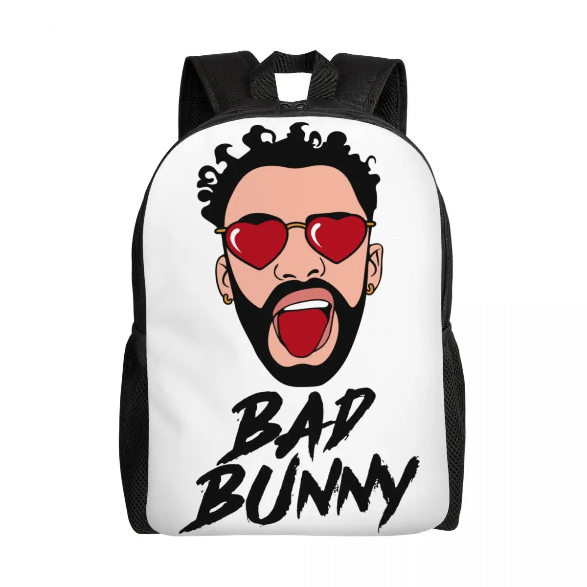 Custom Bad B-Bunny Heart Sunglasses Backpacks for Men Women Water Resistant School College Bag Printing Bookbags
Custom Bad B-Bunny Heart Sunglasses Backpacks for Men Women Water Resistant School College Bag Printing Bookbags