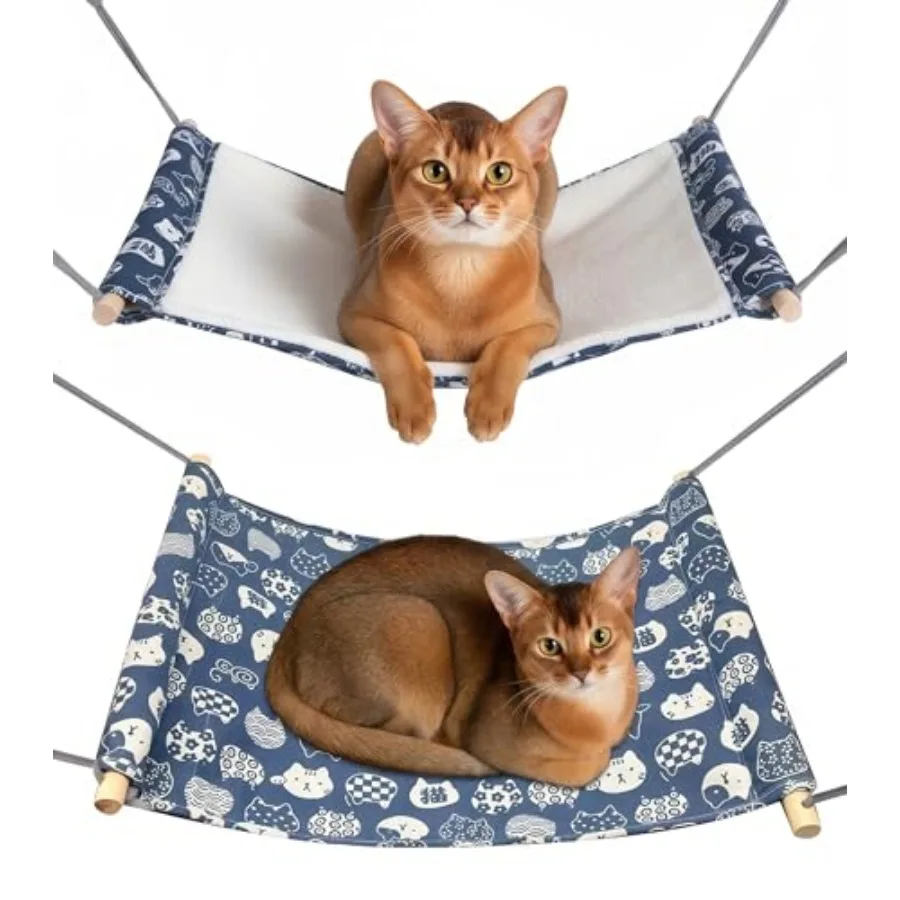 Reversible Cat Hanging Hammock 2 Pieces Soft Pet Cage Hammock with Adjustable Straps and Metal Hooks Double Sided Hanging Bed f
Reversible Cat Hanging Hammock 2 Pieces Soft Pet Cage Hammock with Adjustable Straps and Metal Hooks Double Sided Hanging Bed f