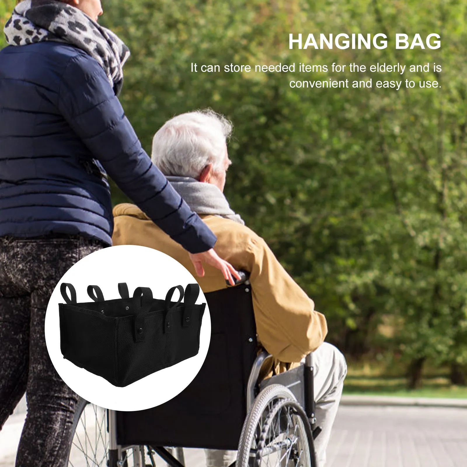 Wheelchair Hanging Bag Black Waterproof Oxford Cloth Durable Large Capacity Storage Pouch Portable Wheelchair Bag
Wheelchair Hanging Bag Black Waterproof Oxford Cloth Durable Large Capacity Storage Pouch Portable Wheelchair Bag
