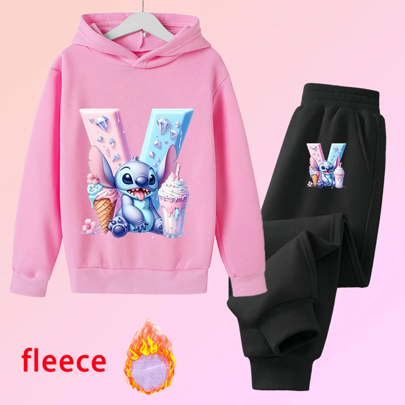 Stitch Hoodie Pants Set Girl Anime Kawaii Pink Home Clothes Kid Autumn Winter Warm Thick Pullover Hoodies Leisure Sweatshirt Top
Stitch Hoodie Pants Set Girl Anime Kawaii Pink Home Clothes Kid Autumn Winter Warm Thick Pullover Hoodies Leisure Sweatshirt Top