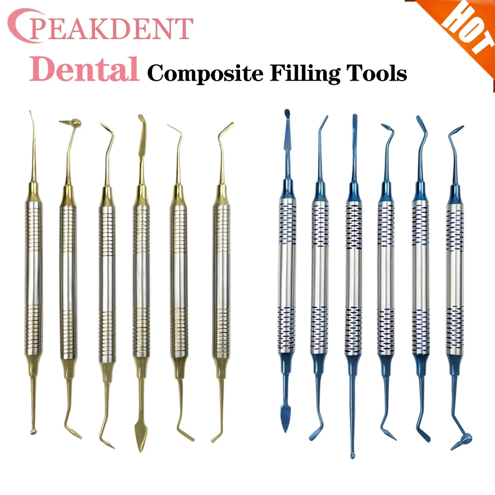 6Pcs Dental Resin Spatulas Double Head Titanium Plated Head Fill Restoration Set Composite Resin Filling Spatulas Dental Tools
6Pcs Dental Resin Spatulas Double Head Titanium Plated Head Fill Restoration Set Composite Resin Filling Spatulas Dental Tools